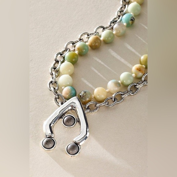 Free People Jewelry - Free People Layered Necklace Beads and Silver toned chain NWT $68